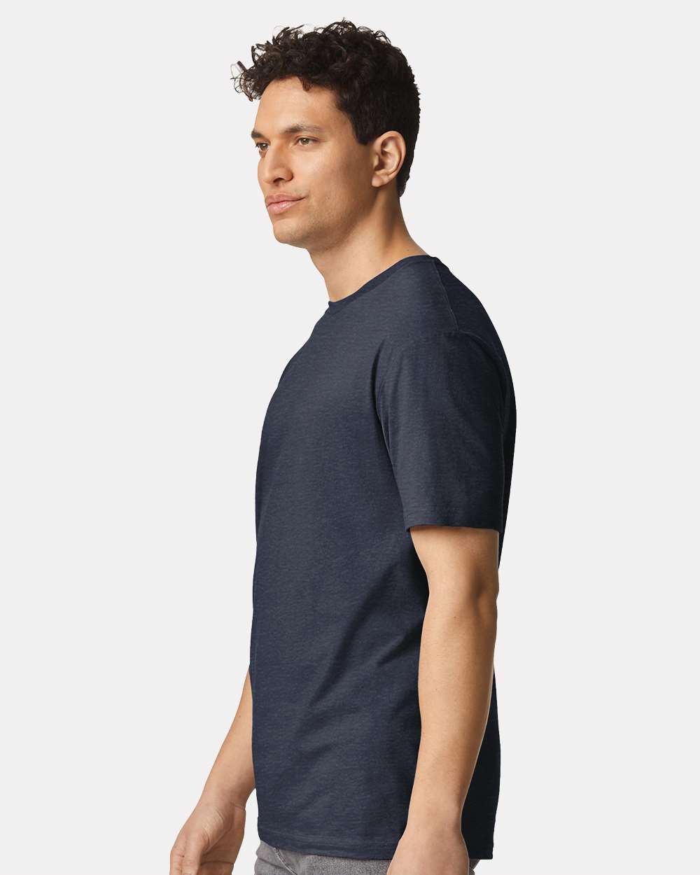 Unisex Light Cotton T-Shirt - OnModelSide - B02860102 - Heather Navy