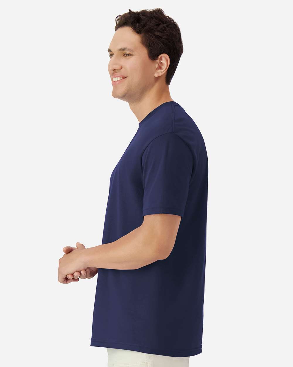 Unisex Light Cotton T-Shirt - OnModelSide - B02860112 - Navy