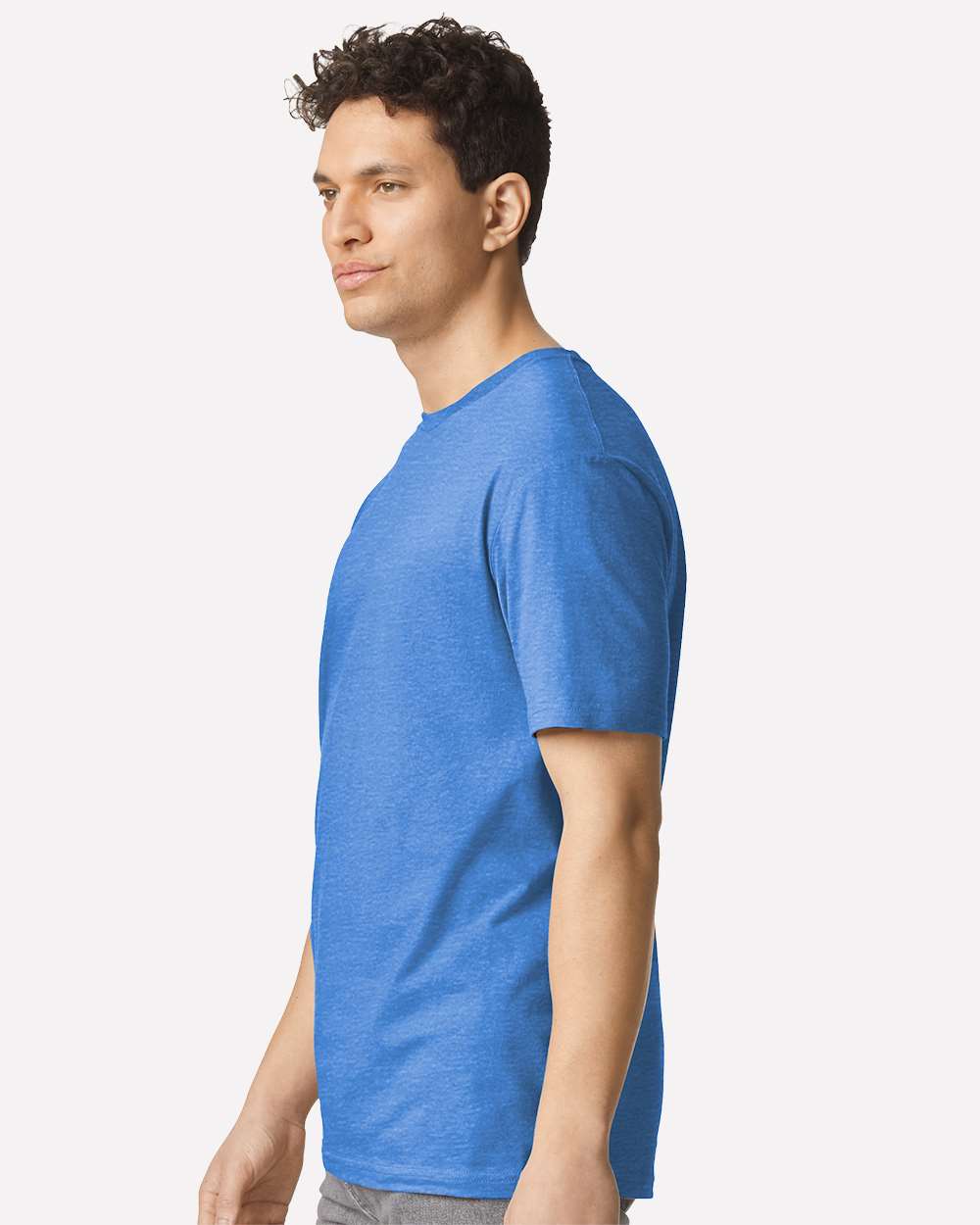 Unisex Light Cotton T-Shirt - OnModelSide - B02860272 - Heather Royal