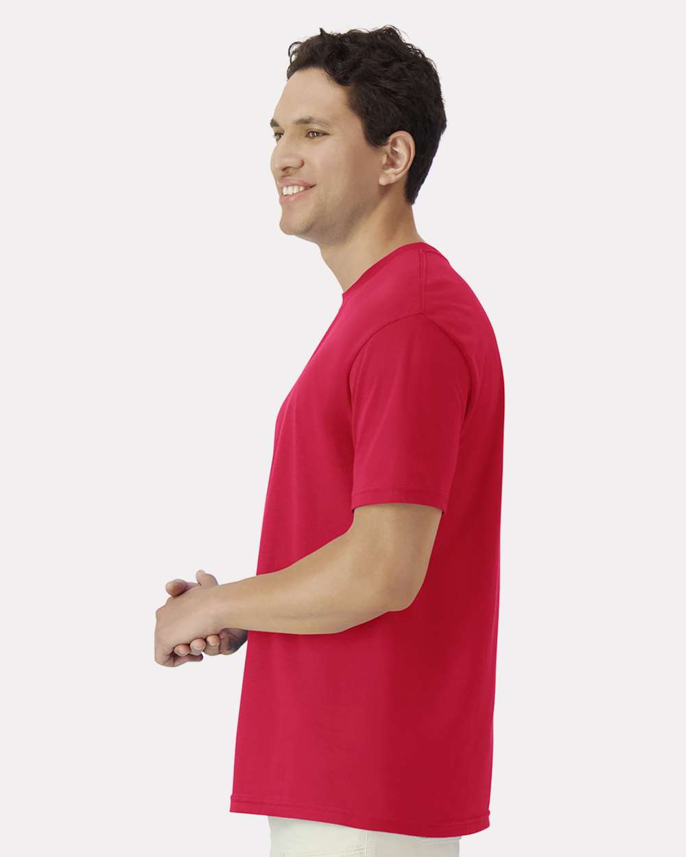 Unisex Light Cotton T-Shirt - OnModelSide - B02860702 - Red