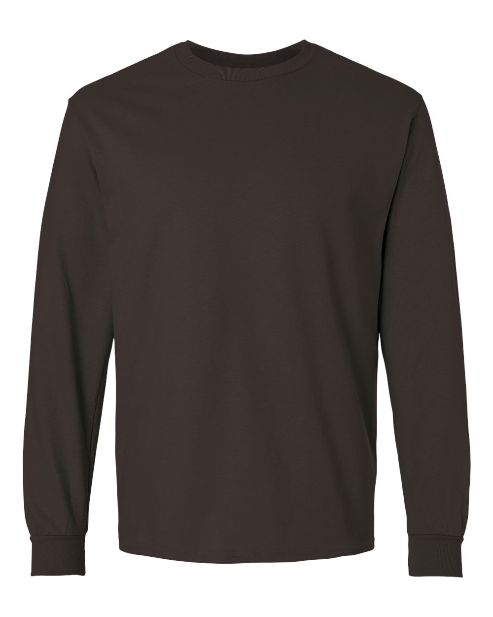 Ultra Cotton® Long Sleeve T-Shirt - Front - B06060053 - Dark Chocolate
