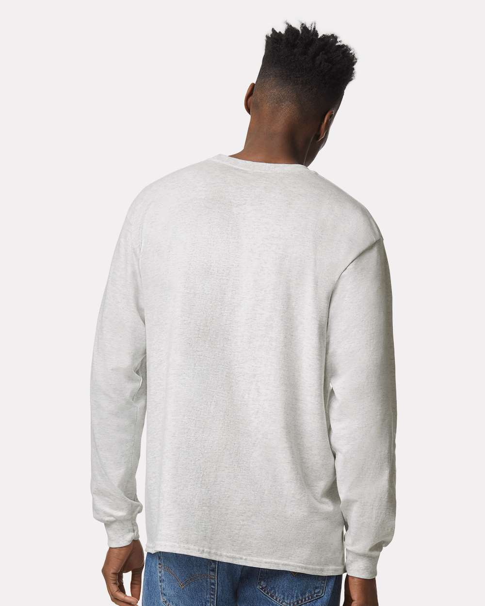 Ultra Cotton® Long Sleeve T-Shirt - OnModelBack - B06060023 - Ash