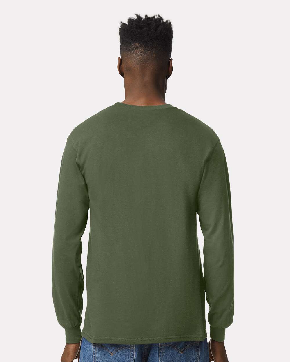 Ultra Cotton® Long Sleeve T-Shirt - OnModelBack - B06060063 - Military Green