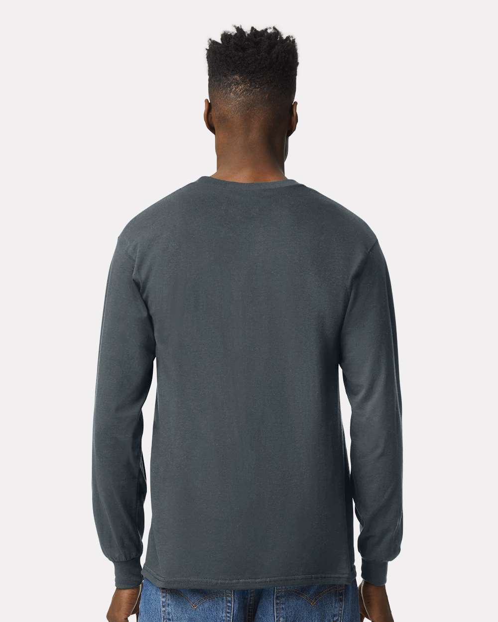 Ultra Cotton® Long Sleeve T-Shirt - OnModelBack - B06060073 - Dark Heather
