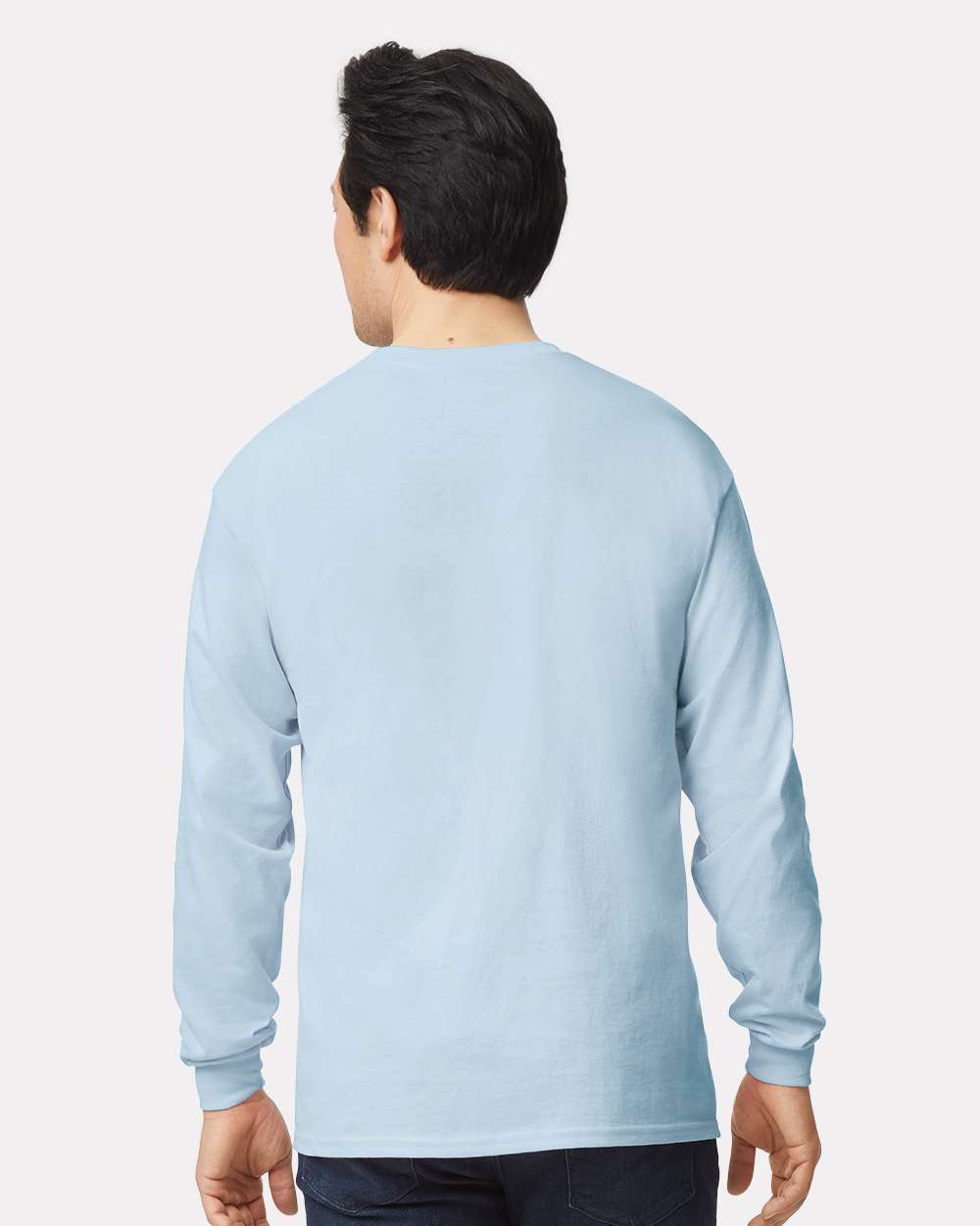 Ultra Cotton® Long Sleeve T-Shirt - OnModelBack - B06060253 - Light Blue