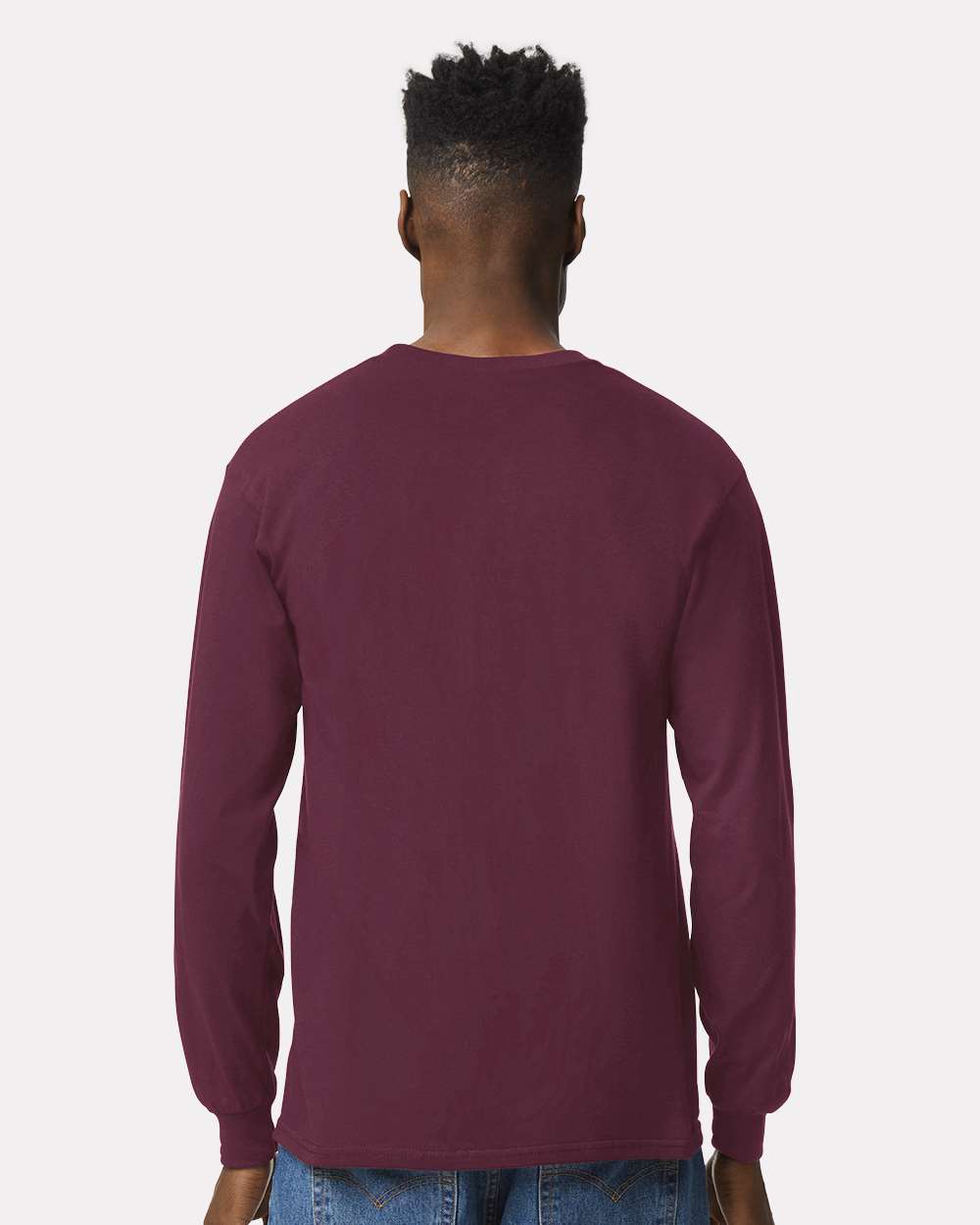 Ultra Cotton® Long Sleeve T-Shirt - OnModelBack - B06060533 - Maroon