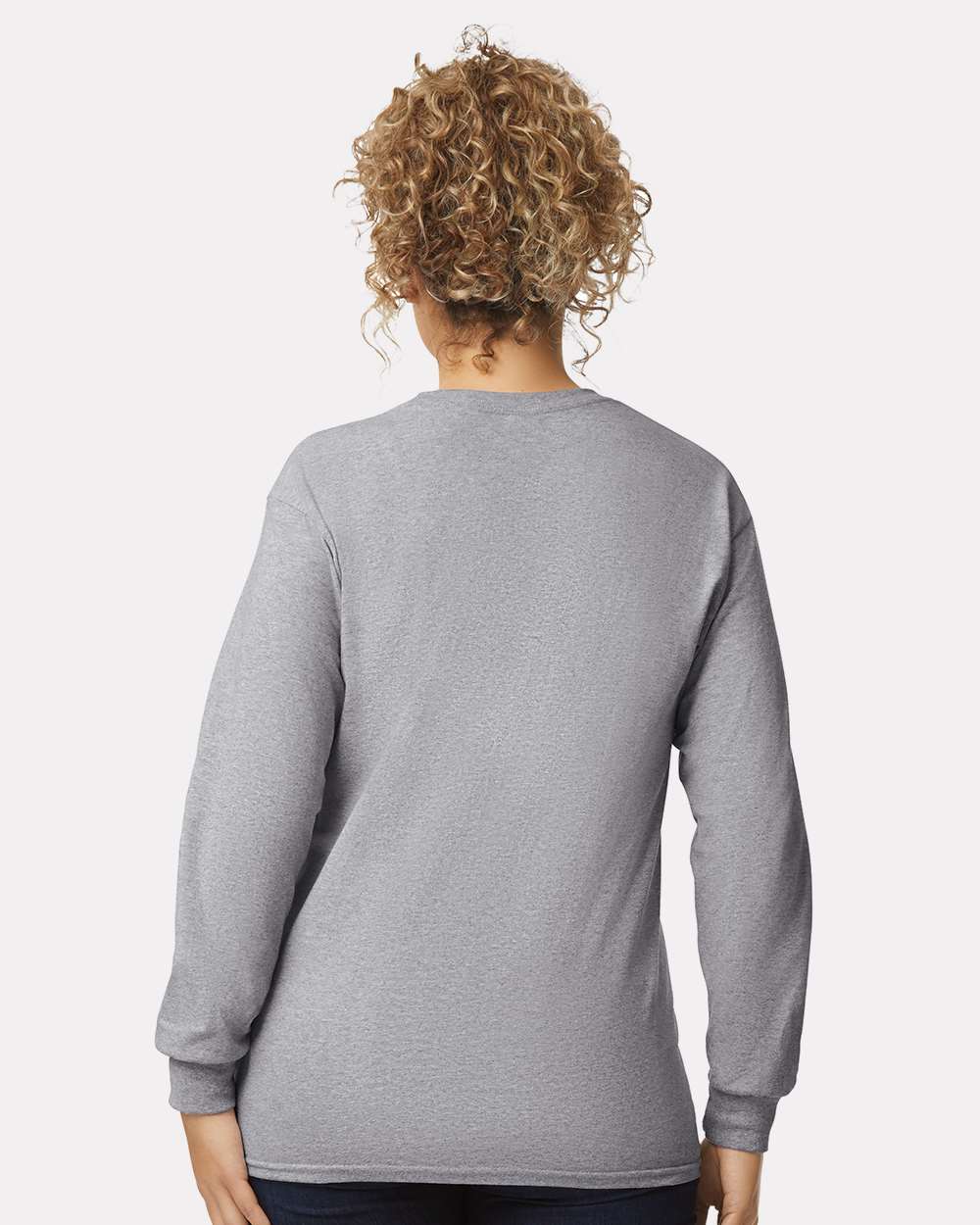 Ultra Cotton® Long Sleeve T-Shirt - OnModelBack - B06060583 - Sport Grey