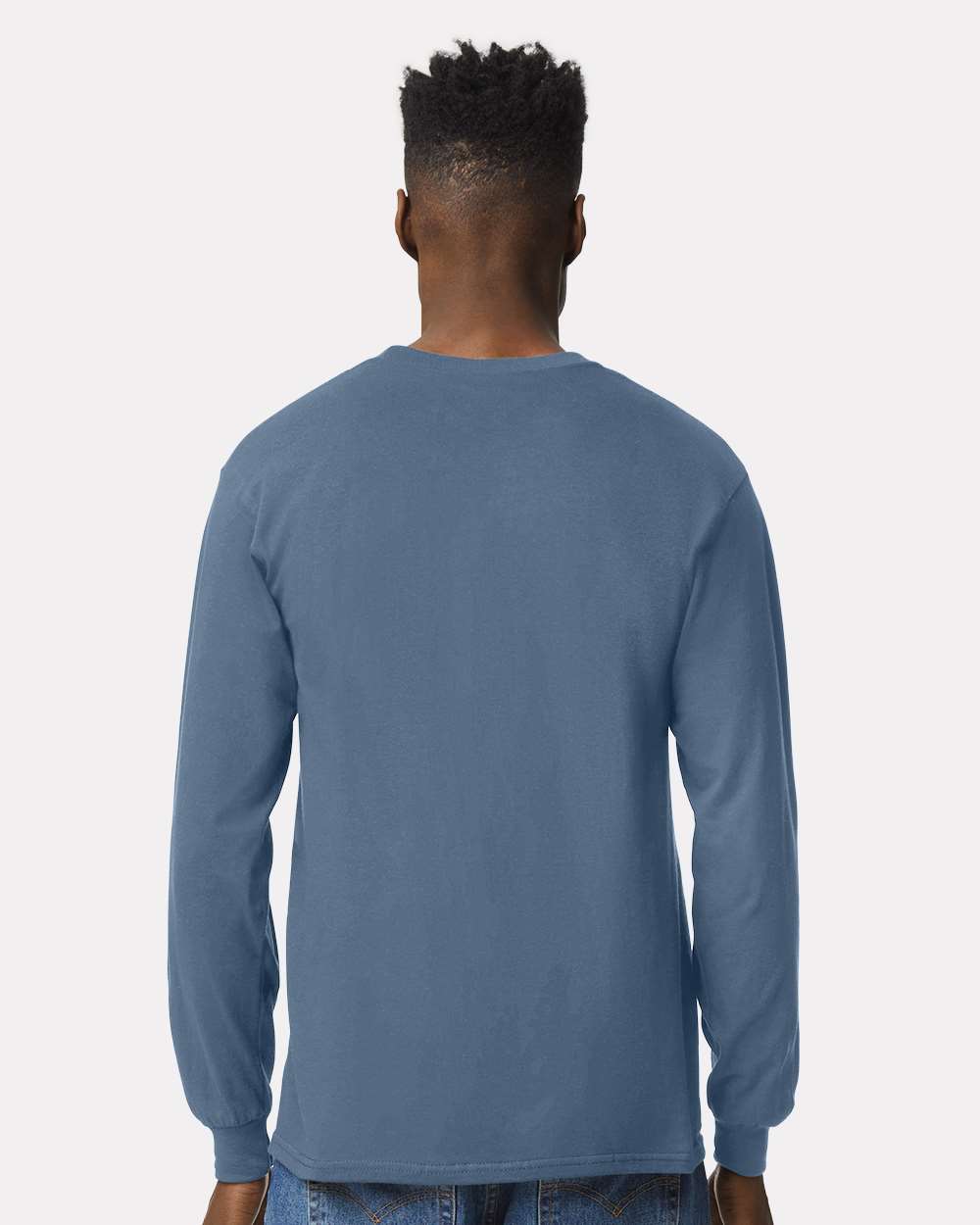 Ultra Cotton® Long Sleeve T-Shirt - OnModelBack - B06060683 - Indigo Blue