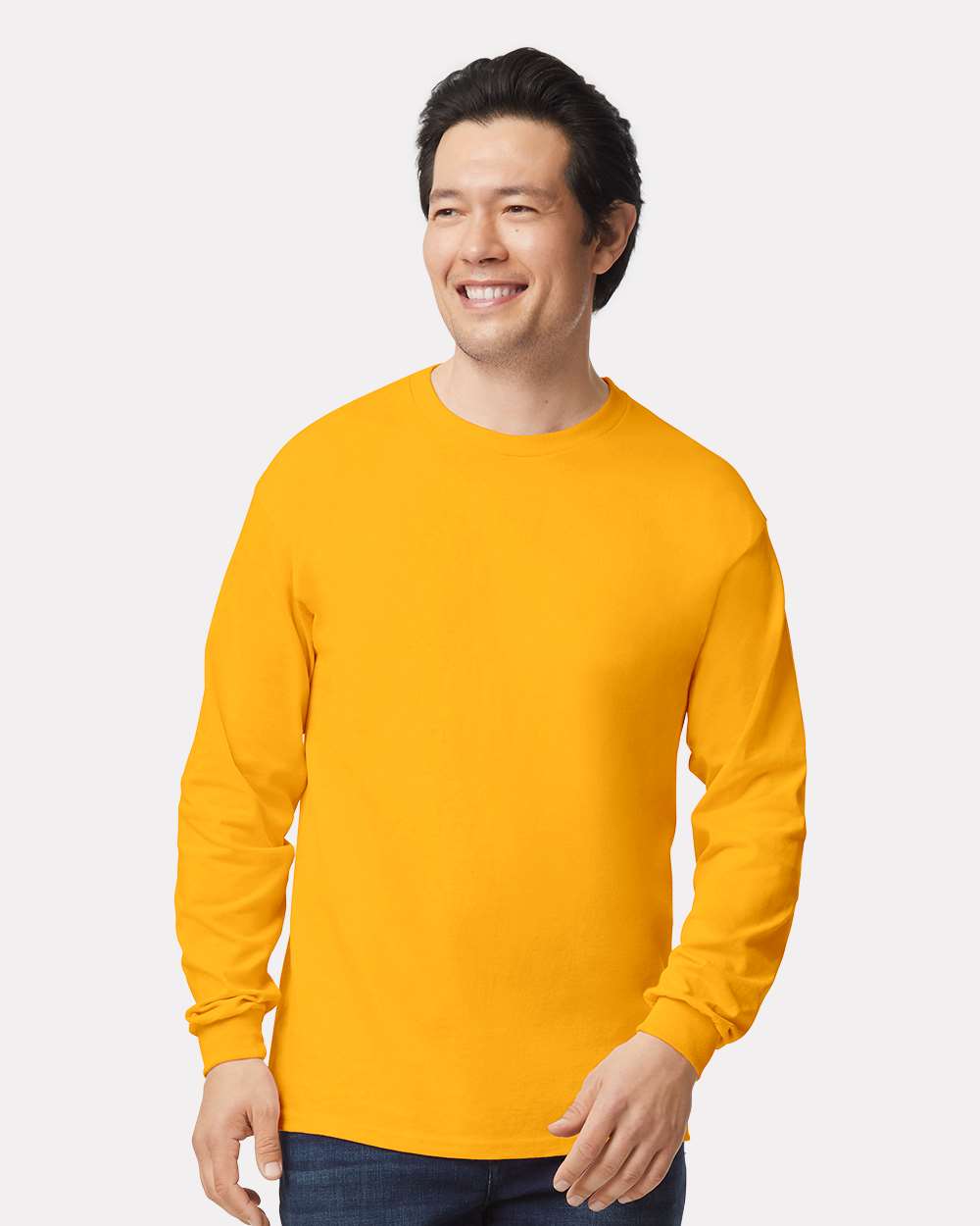 Ultra Cotton® Long Sleeve T-Shirt - OnModelFront - B06060123 - Gold