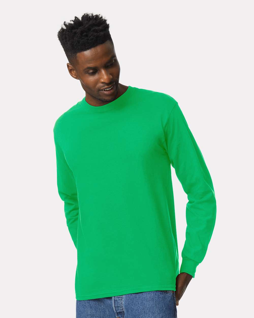 Ultra Cotton® Long Sleeve T-Shirt - OnModelFront - B06060203 - Irish Green