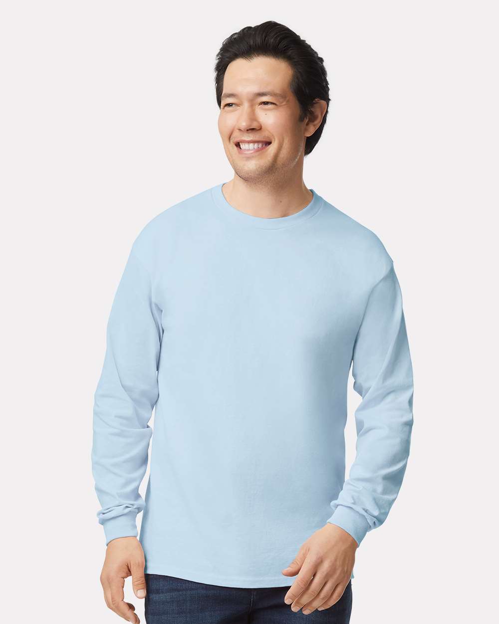 Ultra Cotton® Long Sleeve T-Shirt - OnModelFront - B06060253 - Light Blue
