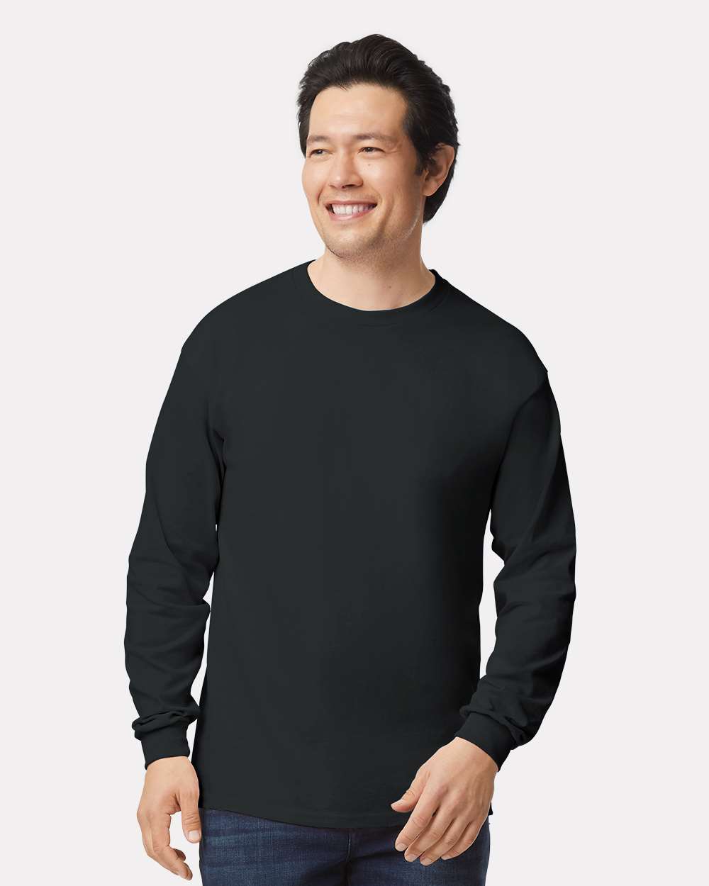 Ultra Cotton® Long Sleeve T-Shirt - OnModelFront - B06060503 - Black