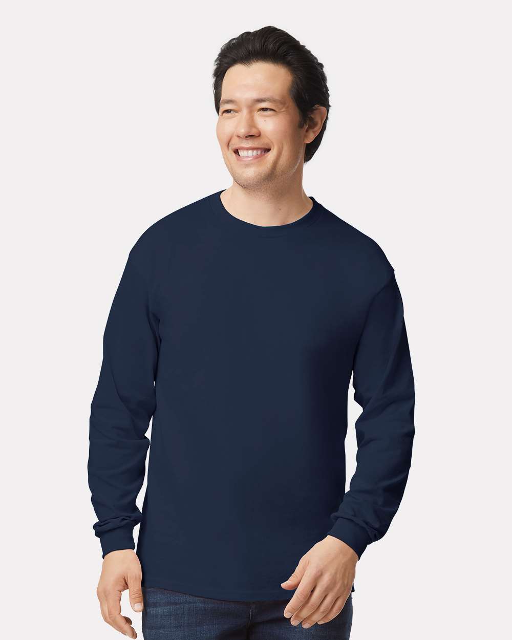 Ultra Cotton® Long Sleeve T-Shirt - OnModelFront - B06060653 - Navy