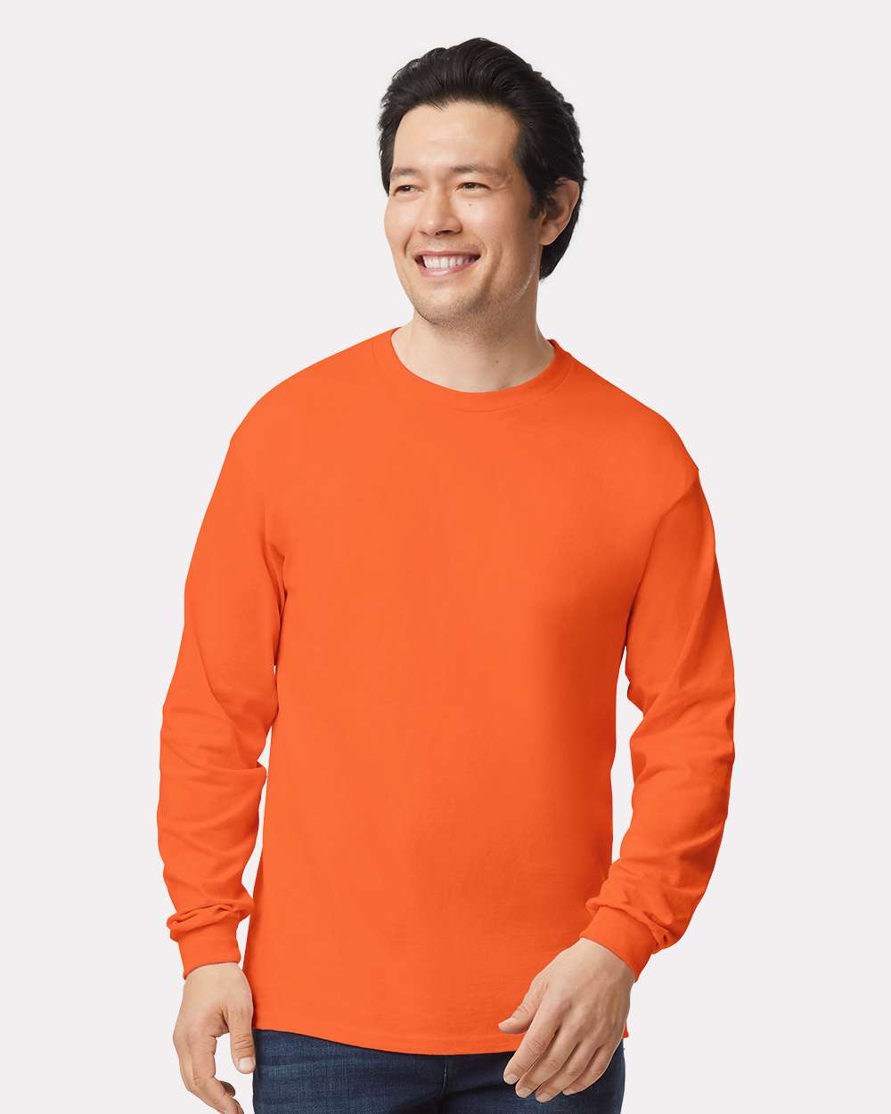 Ultra Cotton® Long Sleeve T-Shirt - OnModelFront - B06060663 - Orange