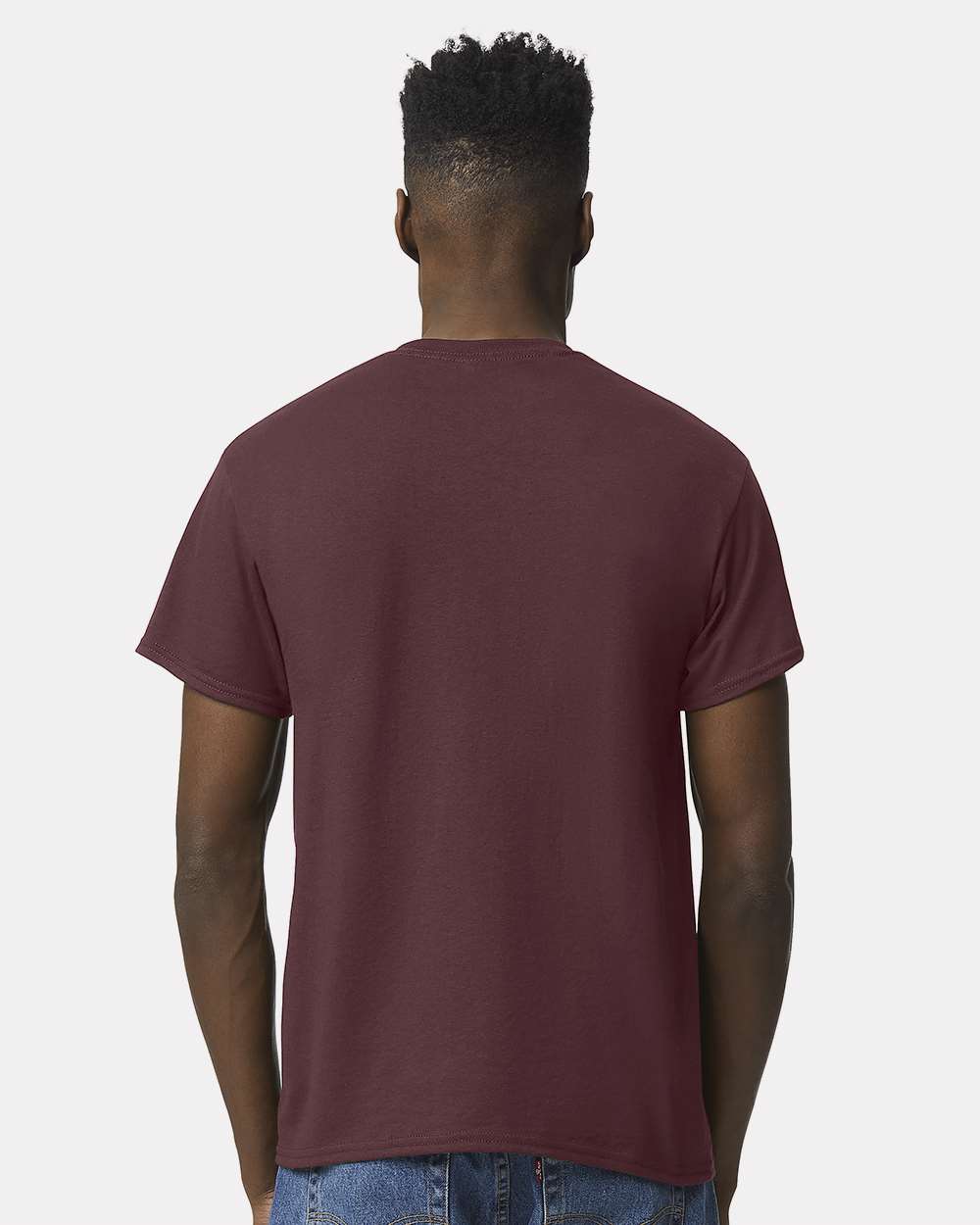 Unisex DryBlend® T-Shirt - OnModelBack - B06560523 - Dark Maroon
