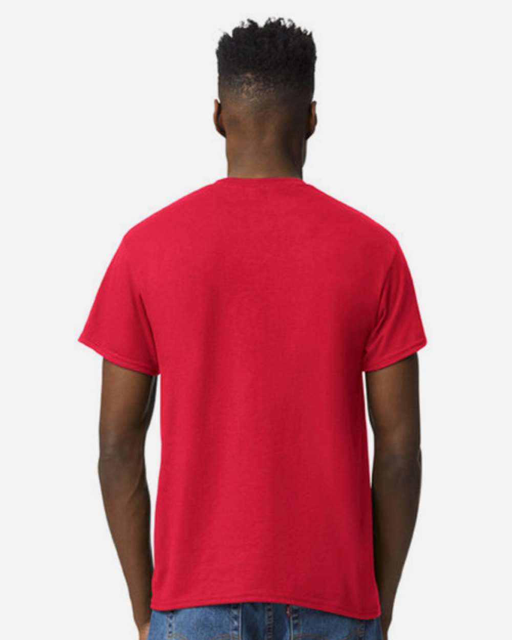 Unisex DryBlend® T-Shirt - OnModelBack - B06560713 - Scarlet Red
