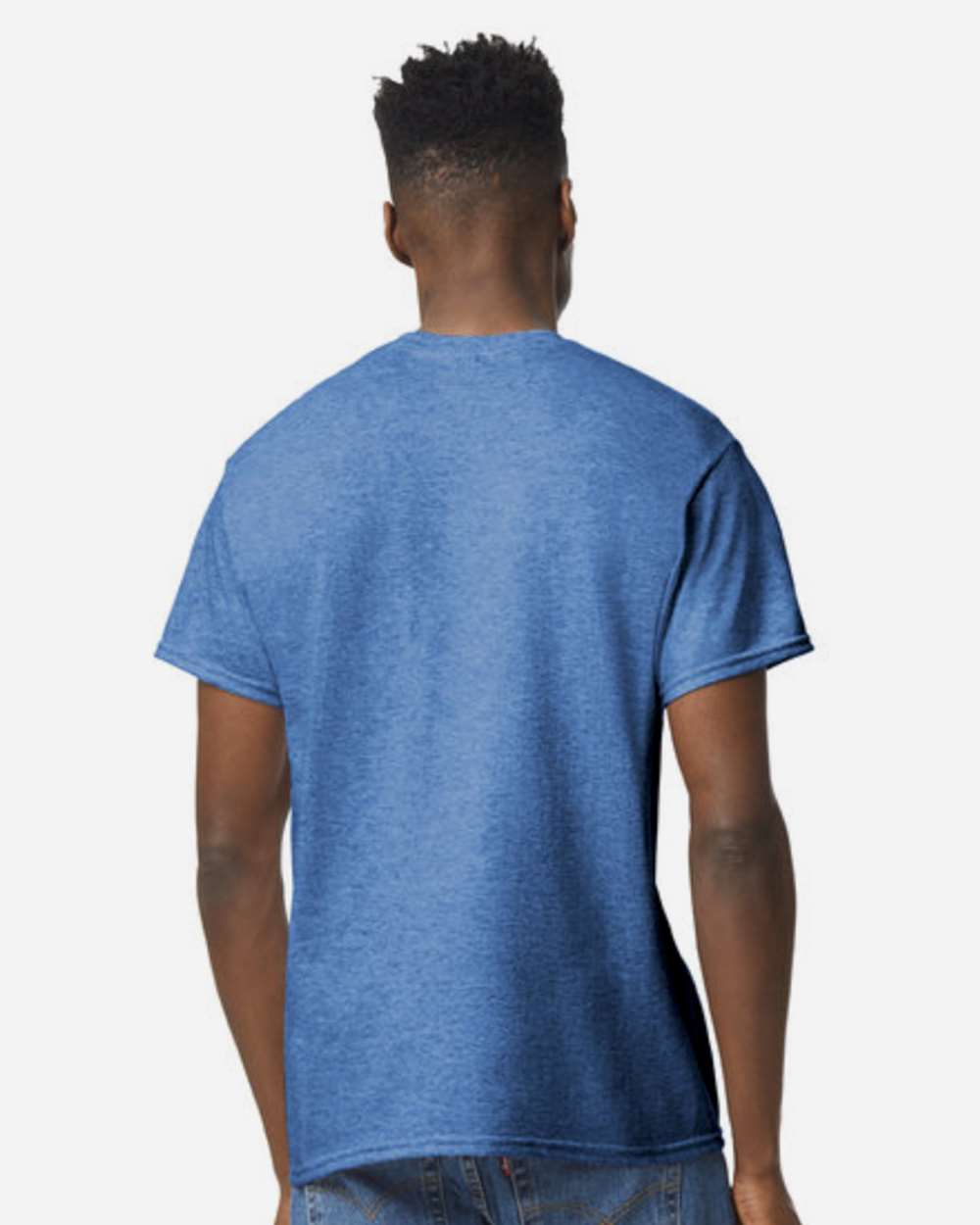 Unisex DryBlend® T-Shirt - OnModelBack - B06560823 - Heather Deep Royal