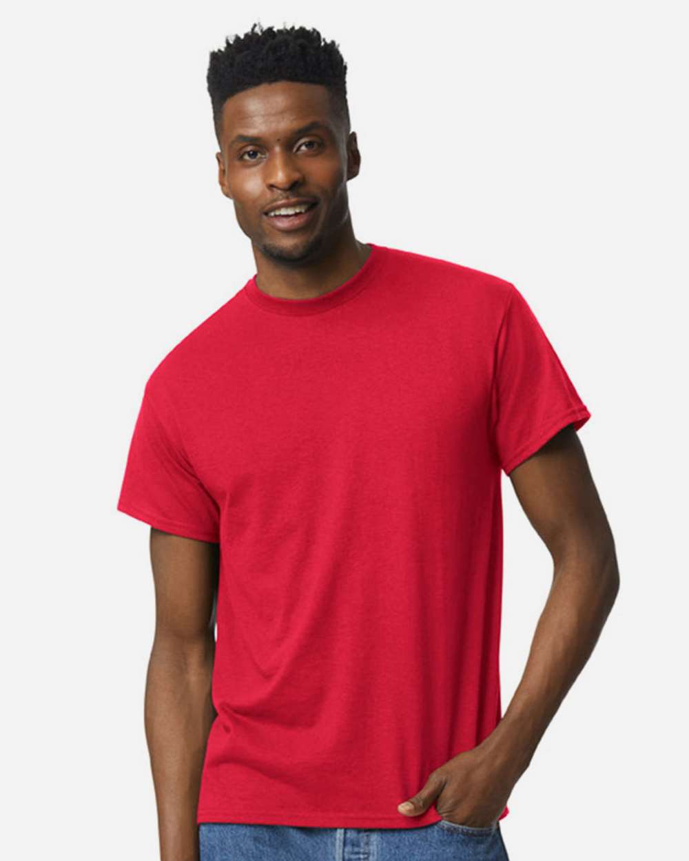 Unisex DryBlend® T-Shirt - OnModelFront - B06560713 - Scarlet Red