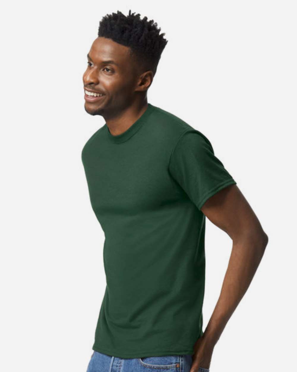 Unisex DryBlend® T-Shirt - OnModelSide - B06560153 - Dark Green
