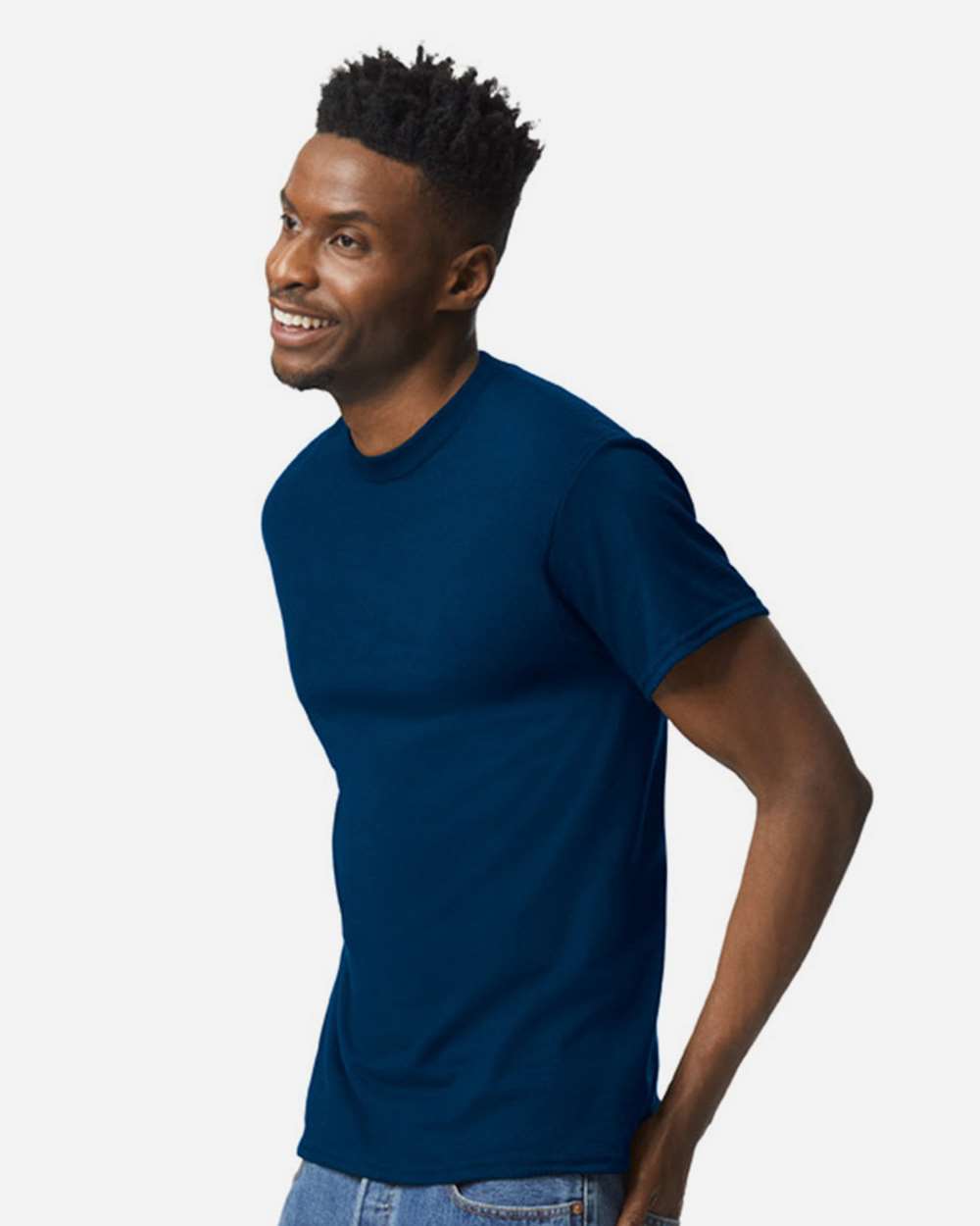 Unisex DryBlend® T-Shirt - OnModelSide - B06560813 - Dark Navy
