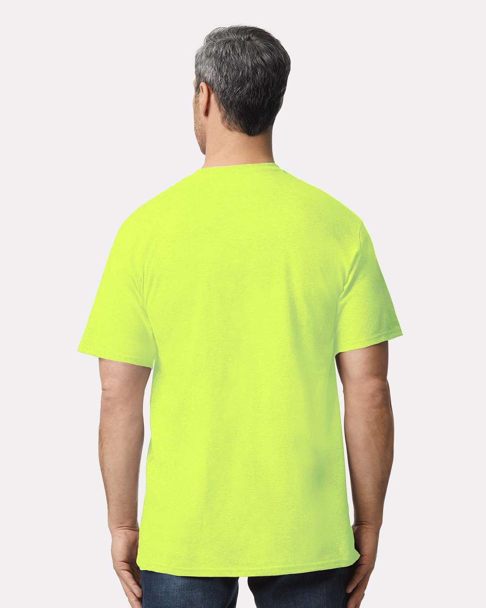 Men's Tall Ultra Cotton® T-Shirt - OnModelBack - B06660165 - Safety Green