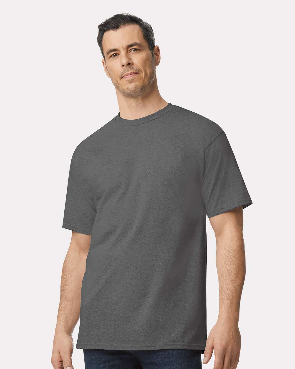 Men's Tall Ultra Cotton® T-Shirt - OnModelFront - B06660095 - Charcoal