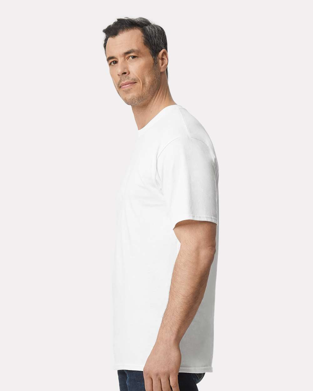 Men's Tall Ultra Cotton® T-Shirt - OnModelSide - B06660005 - White