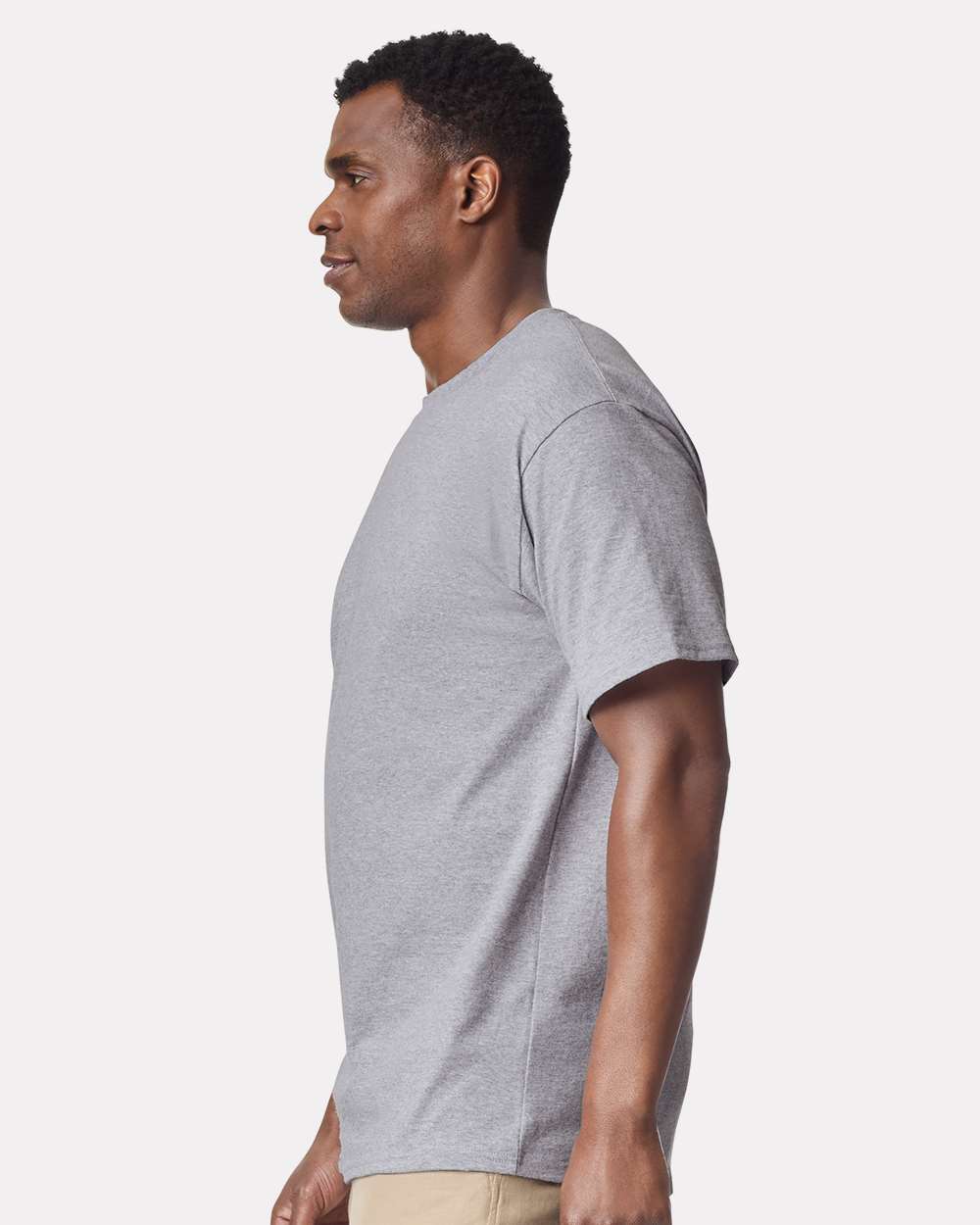 Men's Tall Ultra Cotton® T-Shirt - OnModelSide - B06660585 - Sport Grey