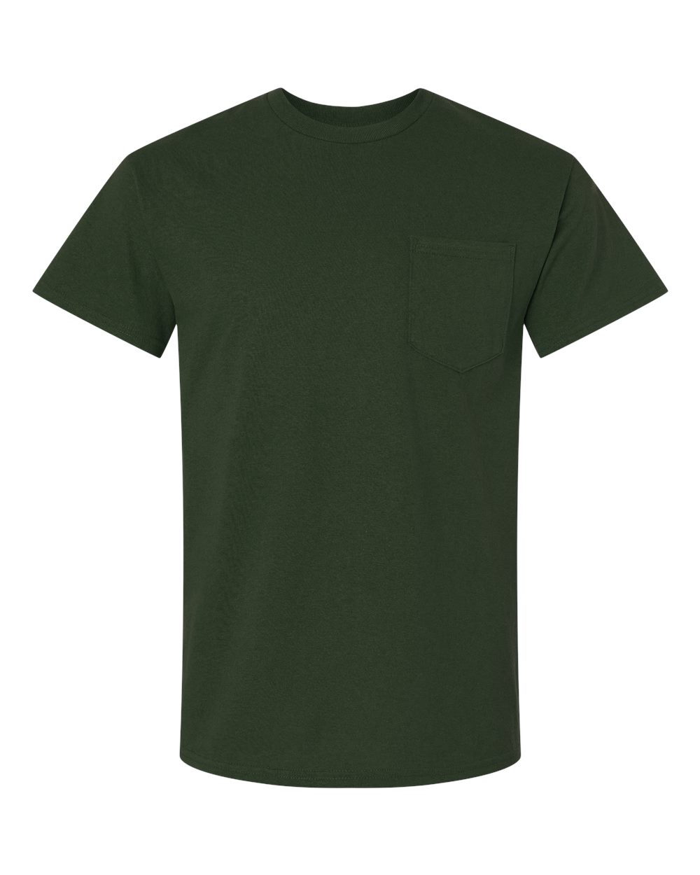 Unisex Ultra Cotton® Pocket T-Shirt - Front - B07060543 - Forest Green