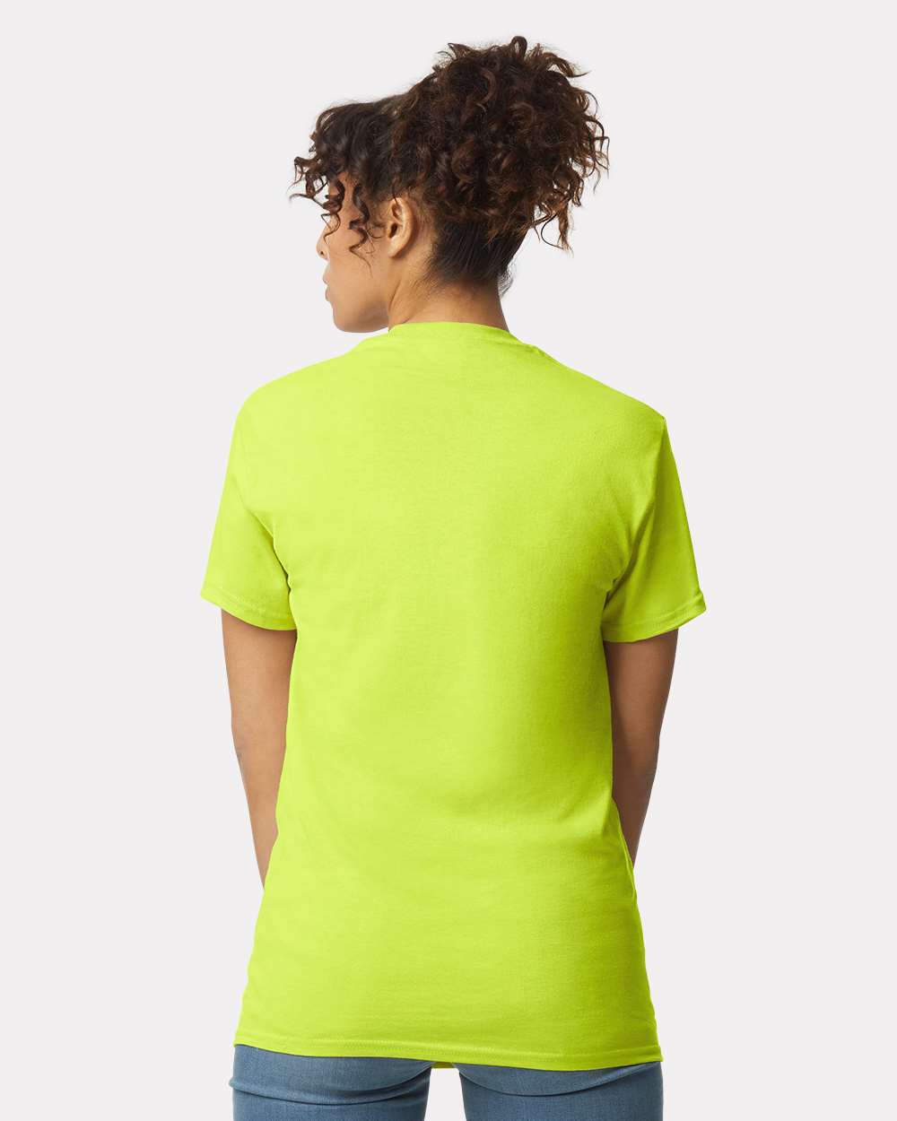 Unisex Ultra Cotton® Pocket T-Shirt - OnModelBack - B07060163 - Safety Green