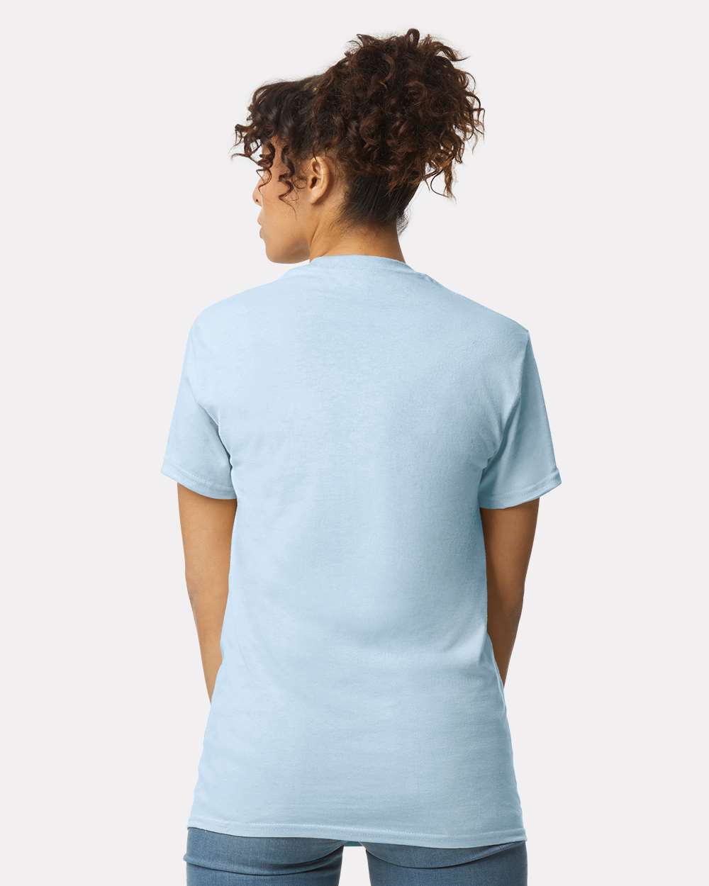 Unisex Ultra Cotton® Pocket T-Shirt - OnModelBack - B07060253 - Light Blue