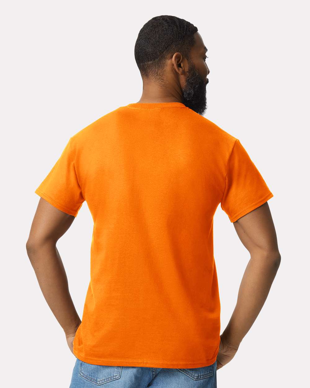 Unisex Ultra Cotton® Pocket T-Shirt - OnModelBack - B07060333 - Safety Orange