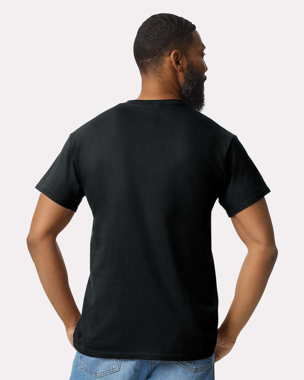 Unisex Ultra Cotton® Pocket T-Shirt - OnModelBack - B07060503 - Black