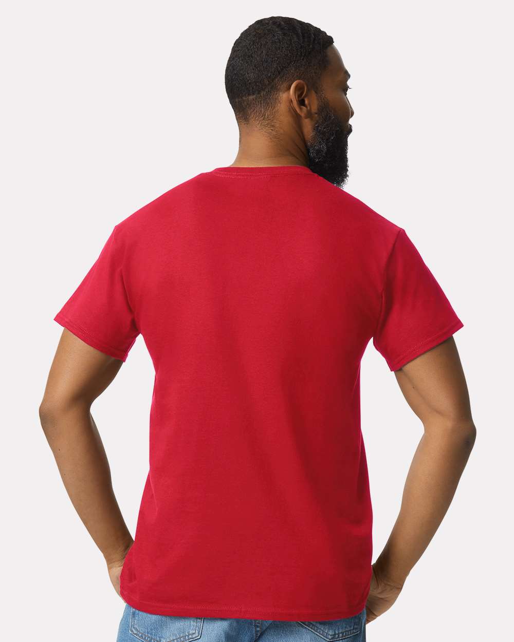 Unisex Ultra Cotton® Pocket T-Shirt - OnModelBack - B07060703 - Red