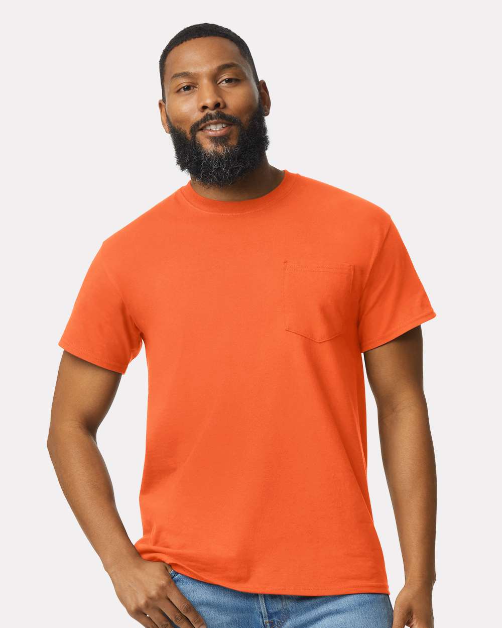 Unisex Ultra Cotton® Pocket T-Shirt - OnModelFront - B07060663 - Orange