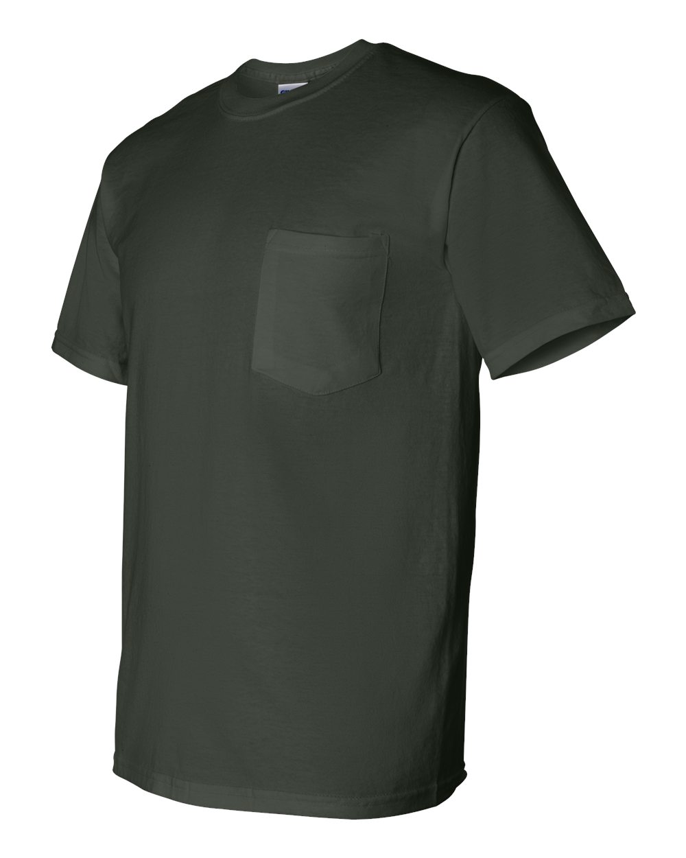 Men's DryBlend® Pocket T-Shirt - Side - B07260543 - Forest Green