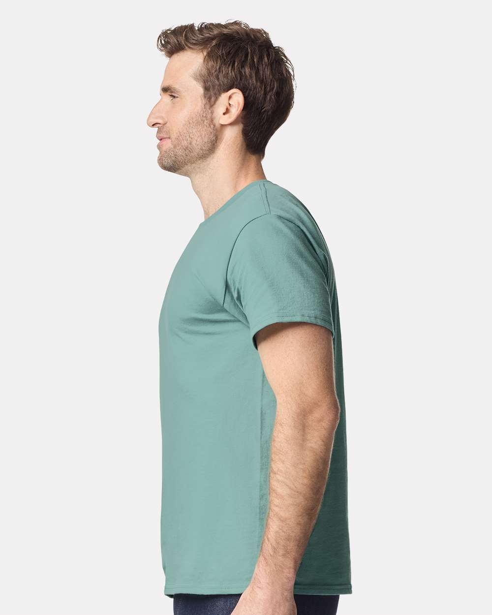 Men's Heavy Cotton™ T-Shirt - OnModelSide - B00060433 - Aquatic