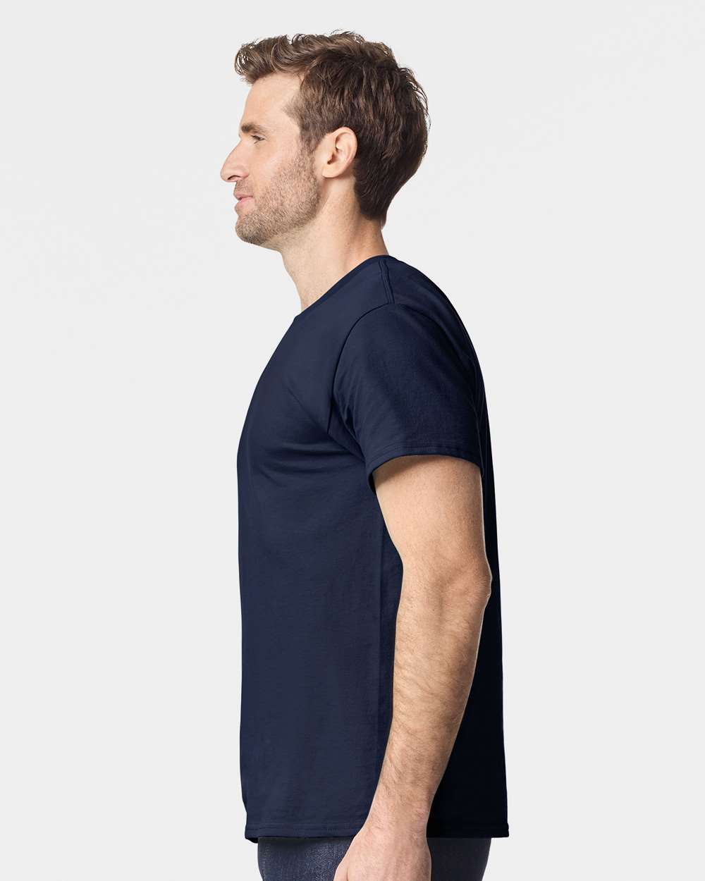 Men's Heavy Cotton™ T-Shirt - OnModelSide - B00060833 - Blue Dusk