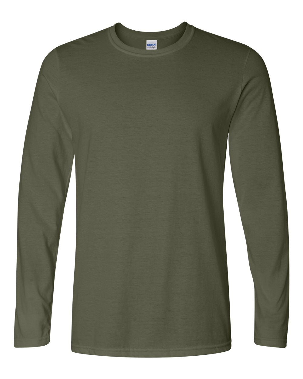 Men's Softstyle® Long Sleeve T-Shirt - Front - B05660063 - Military Green