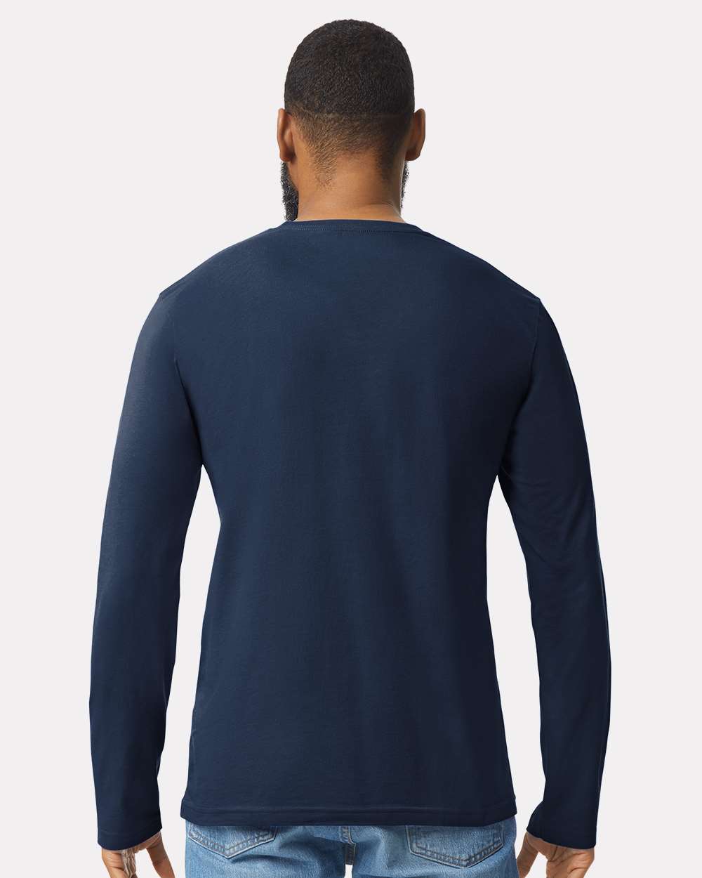 Men's Softstyle® Long Sleeve T-Shirt - OnModelBack - B05660653 - Navy