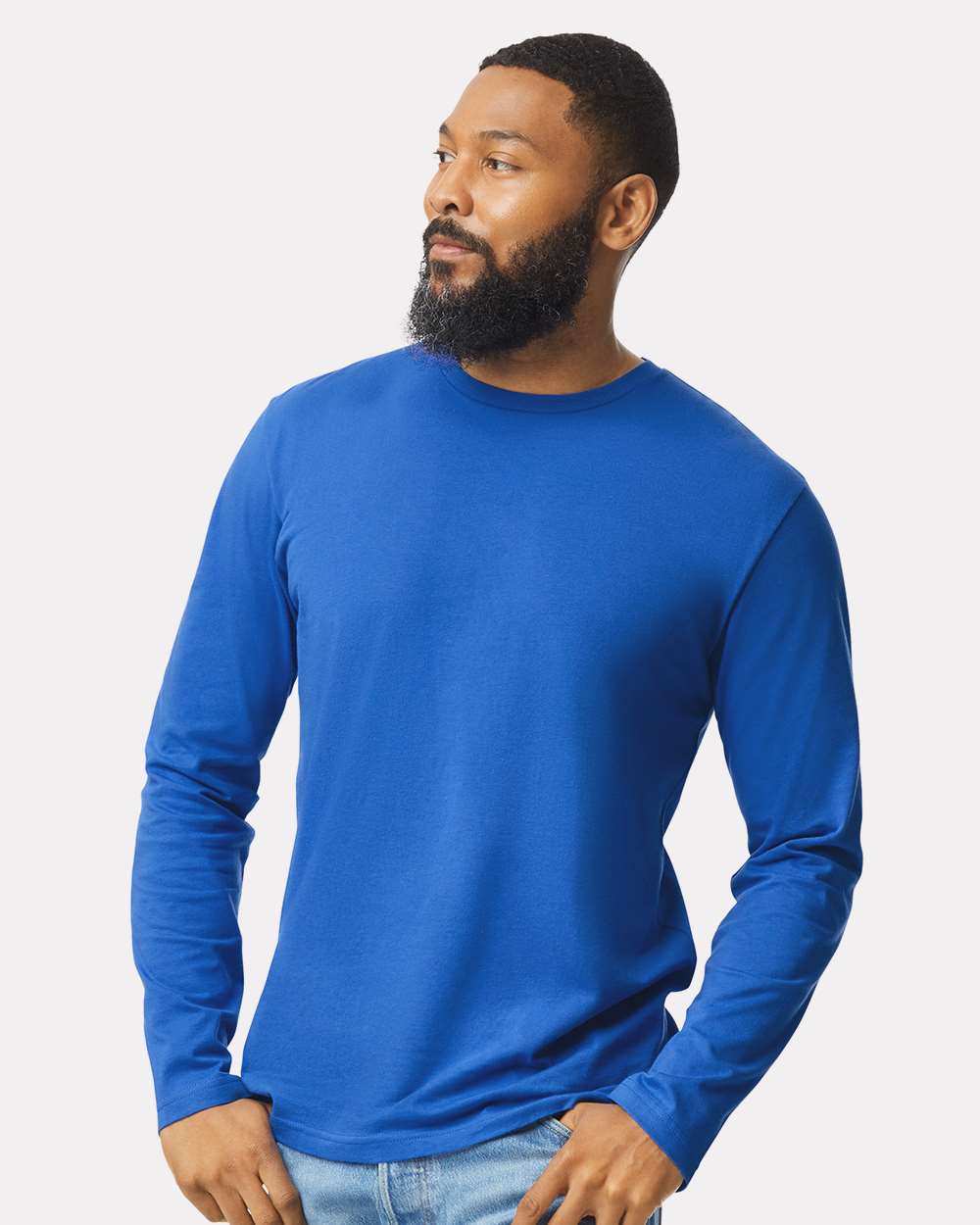 Men's Softstyle® Long Sleeve T-Shirt - OnModelFront - B05660753 - Royal