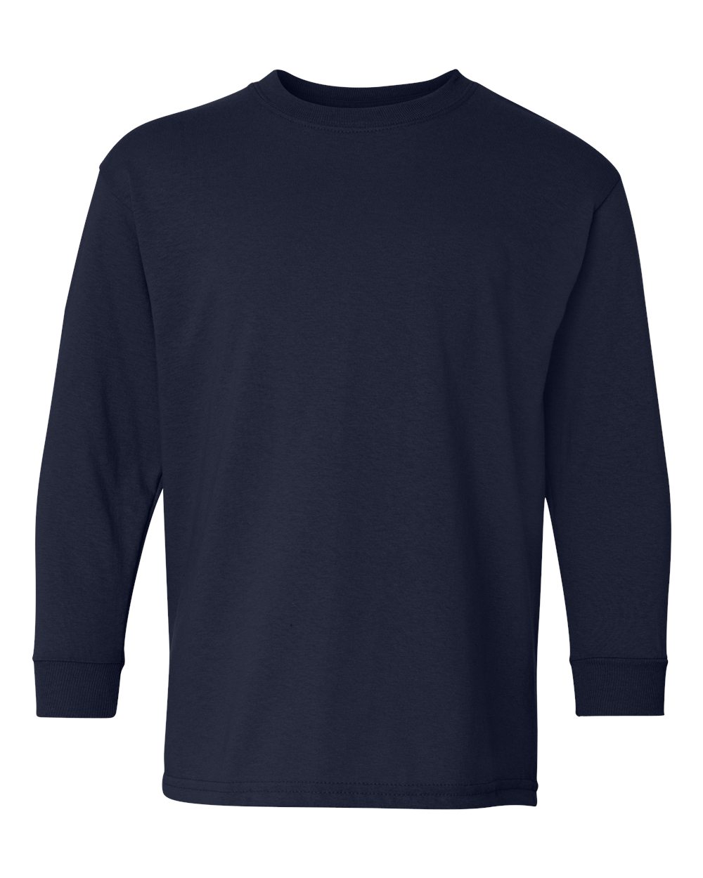 Youth Heavy Cotton™ Long Sleeve T-Shirt - Front - B34160652 - Navy