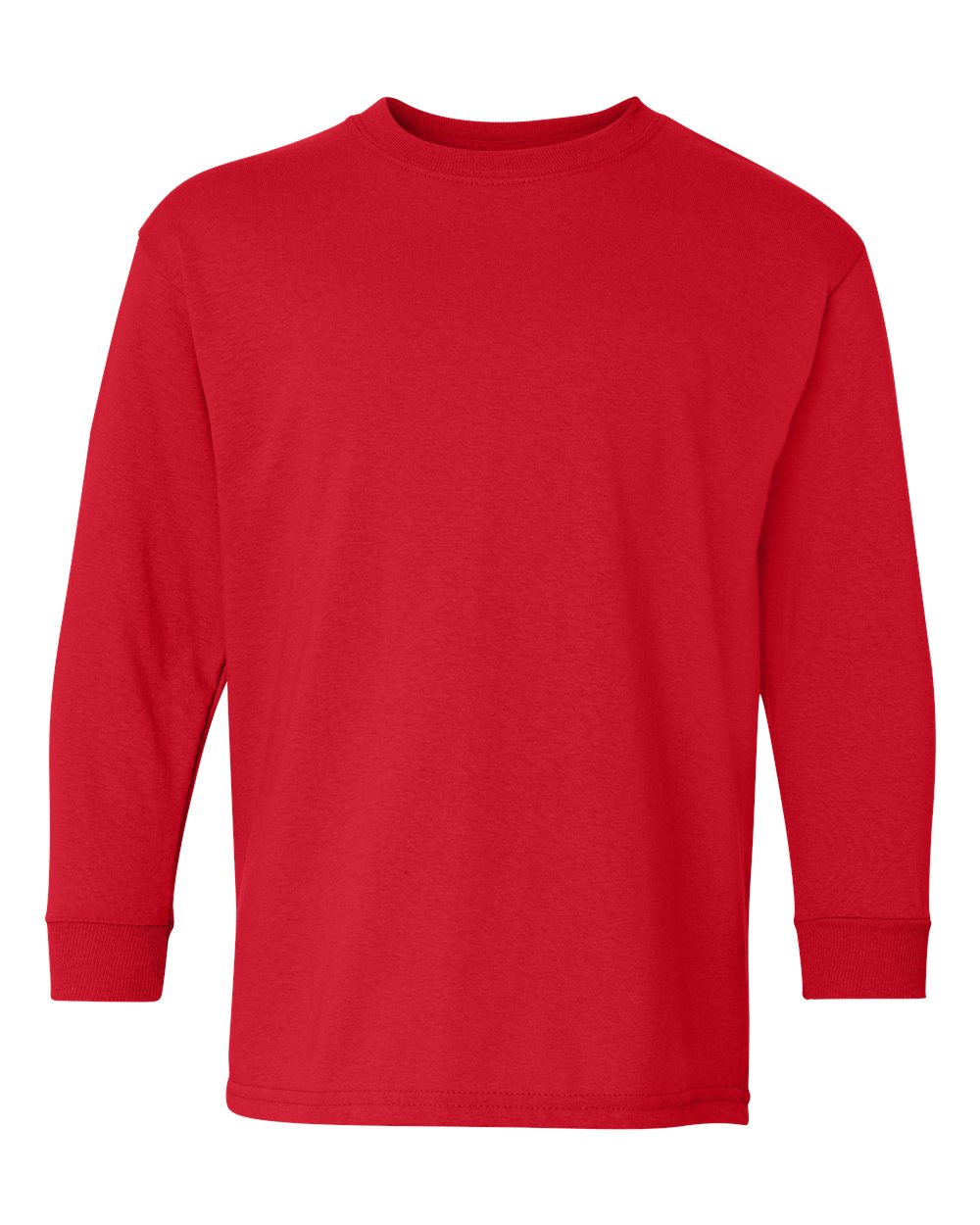 Youth Heavy Cotton™ Long Sleeve T-Shirt - Front - B34160702 - Red