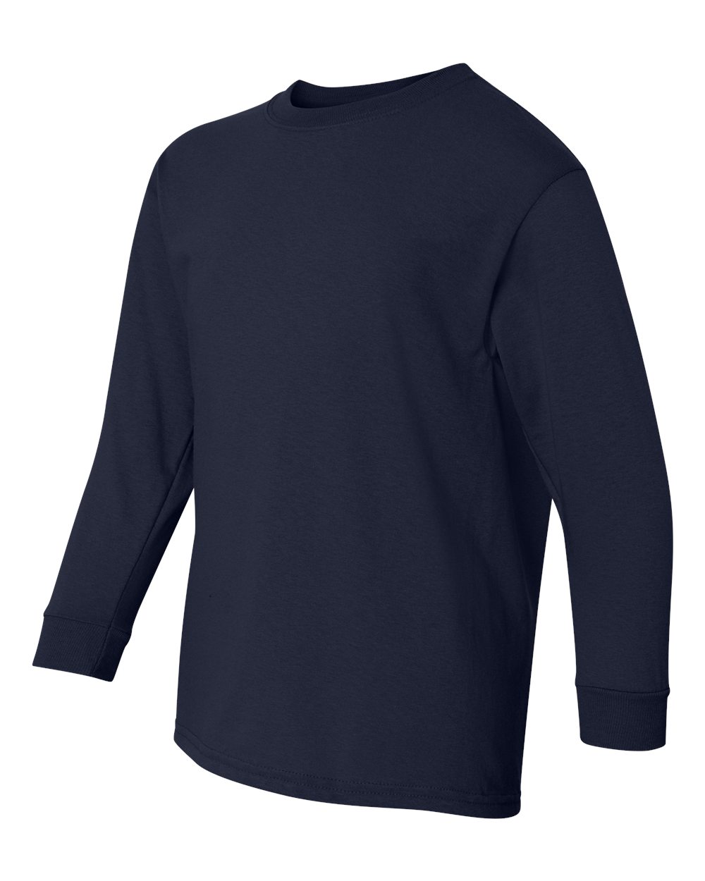Youth Heavy Cotton™ Long Sleeve T-Shirt - Side - B34160652 - Navy