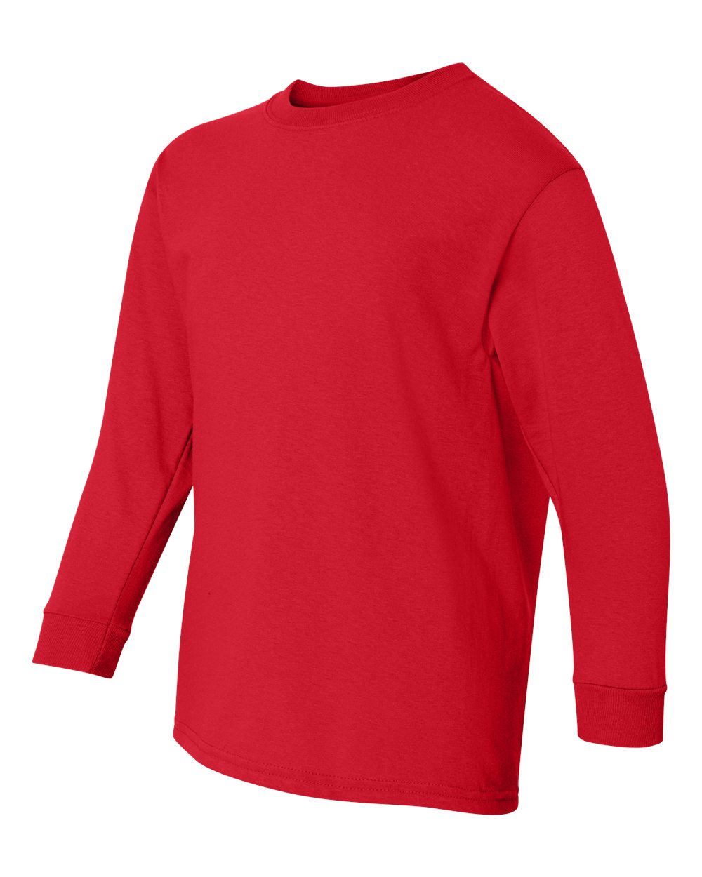 Youth Heavy Cotton™ Long Sleeve T-Shirt - Side - B34160702 - Red