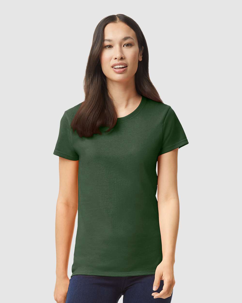 Women's Heavy Cotton™ T-Shirt - OnModelFront - B86960543 - Forest Green