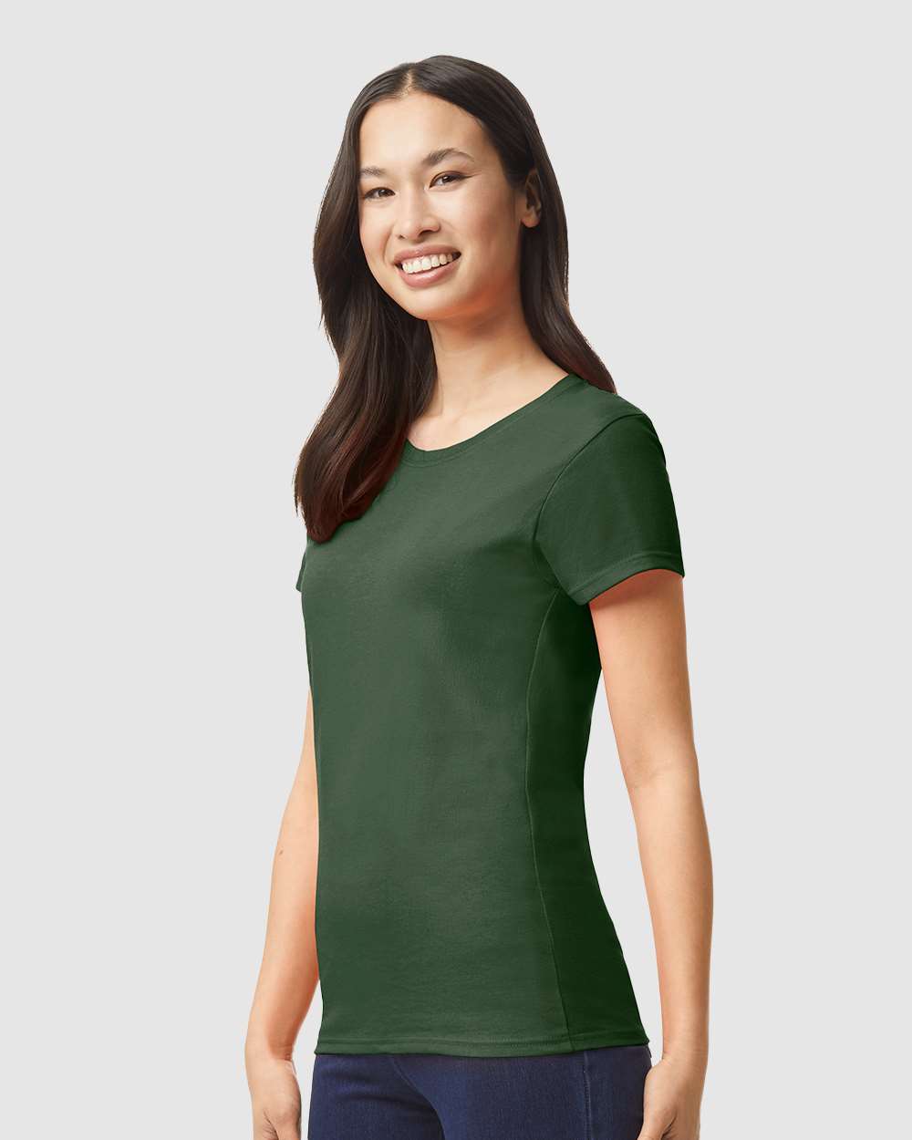 Women's Heavy Cotton™ T-Shirt - OnModelSide - B86960543 - Forest Green