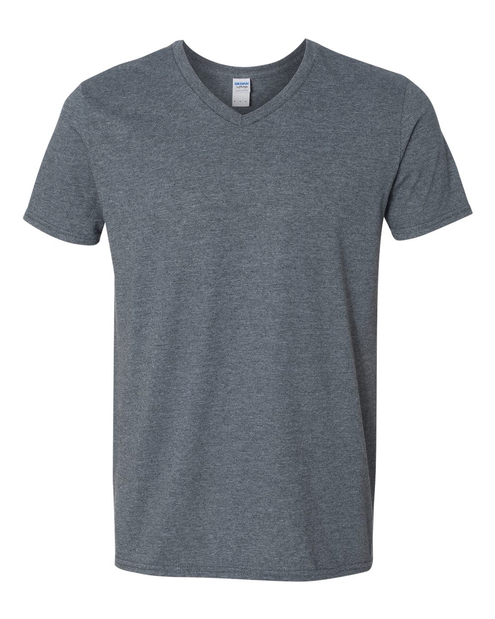 Men's Softstyle® V-Neck T-Shirt - Front - B01760103 - Dark Heather