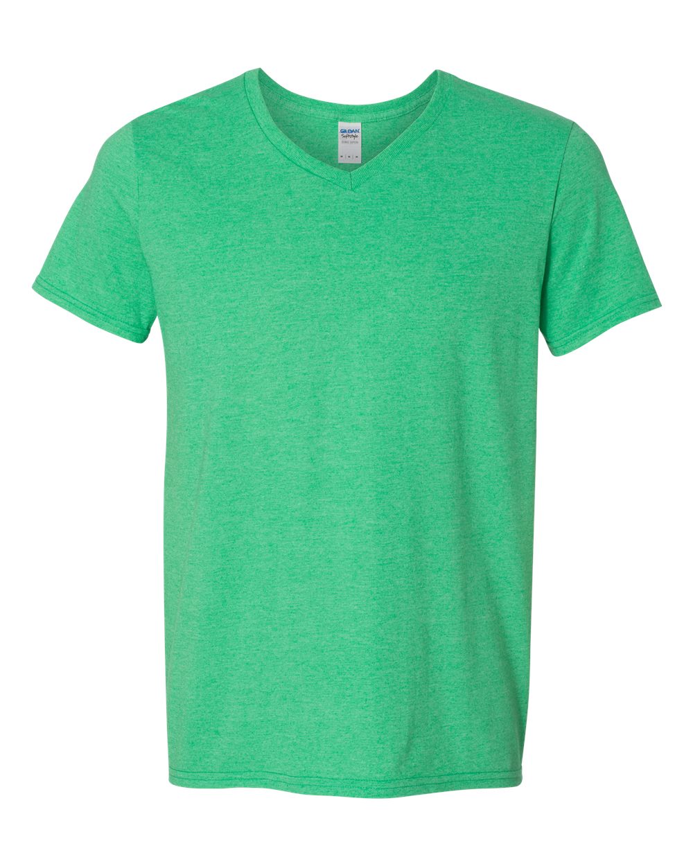 Men's Softstyle® V-Neck T-Shirt - Front - B01760213 - Heather Irish Green