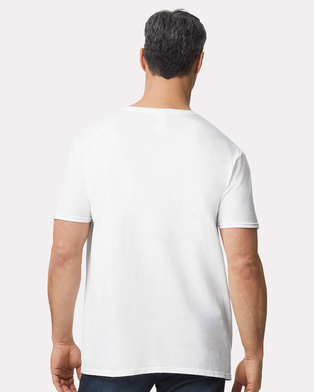 Men's Softstyle® V-Neck T-Shirt - OnModelBack - B01760002 - White